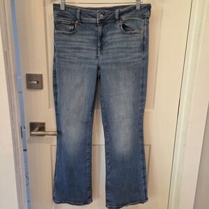 American Eagle Next Level Stretch Kick Boot Jeans  Extra Short Ankle Boho 10